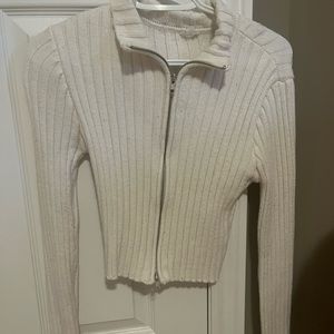 Collared white long sleeve top